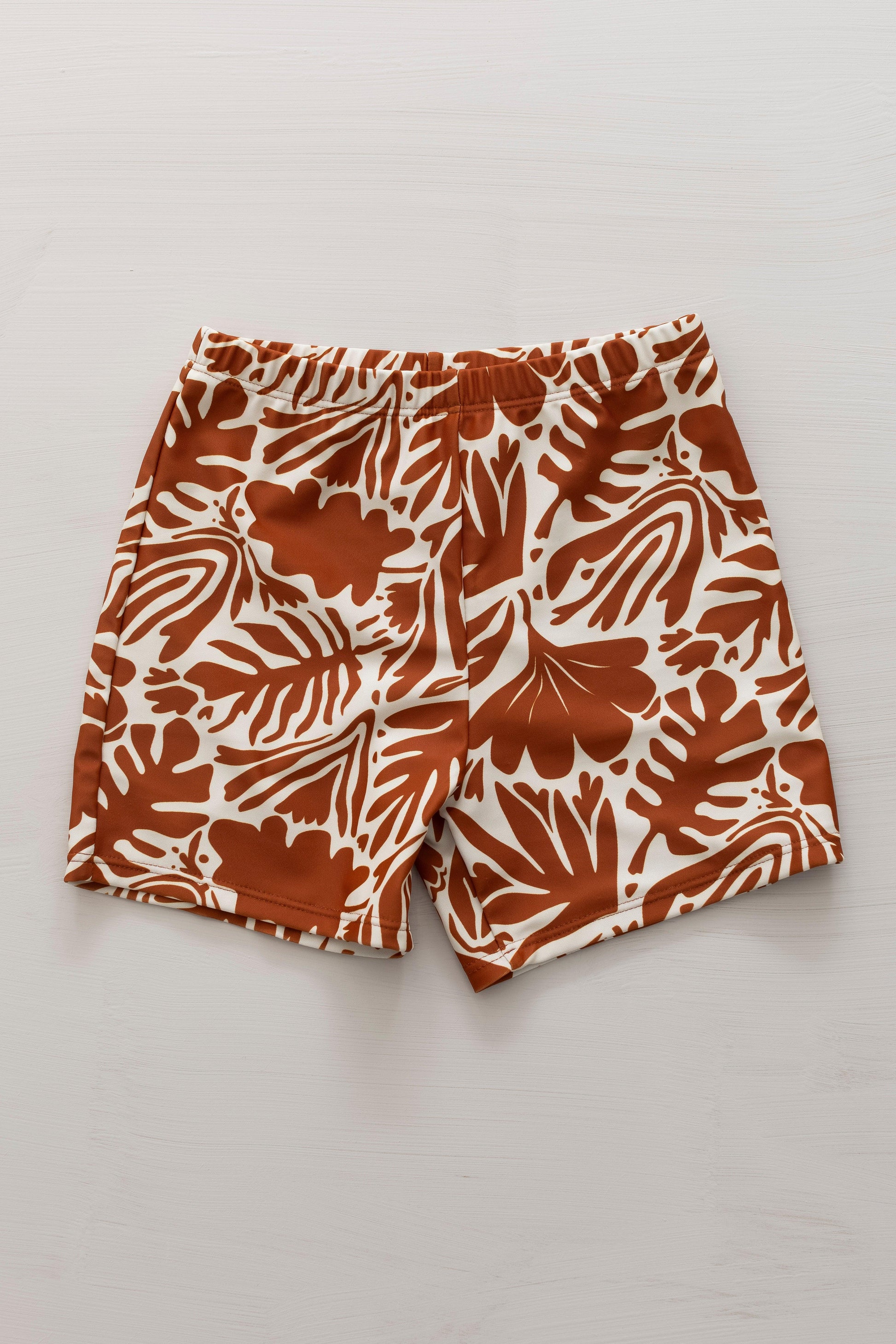 Rust Botanical Print Matching Kids Swimwear - V Plus Me